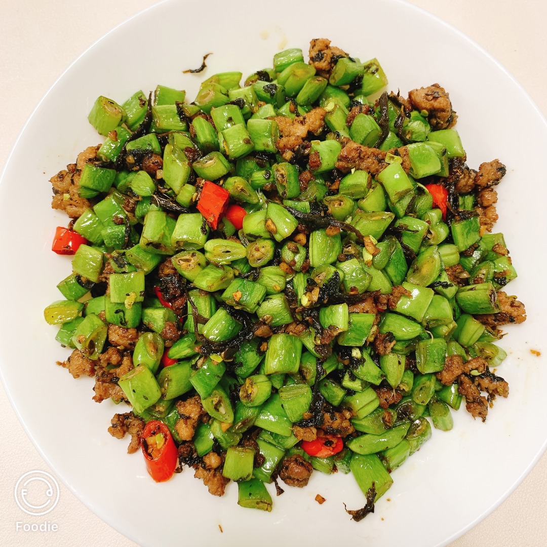 Finished Green Beans with Minced Pork and Preserved Vegetables